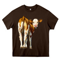 Chocolate Brown simmental calf Heavy Core Tee - LillyAllenDesigns