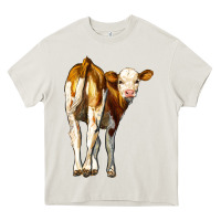 Cream simmental calf Heavy Core Tee - LillyAllenDesigns