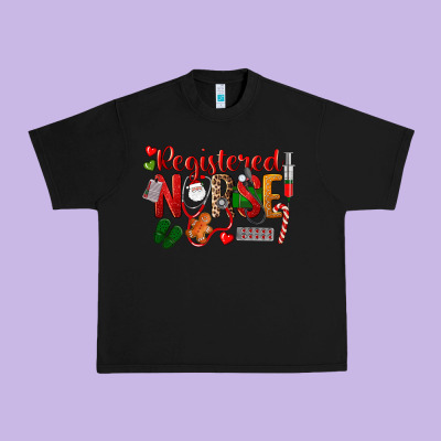 Registered Nurse Christmas Urban Heavy Tee Designed By Lillyallendesigns