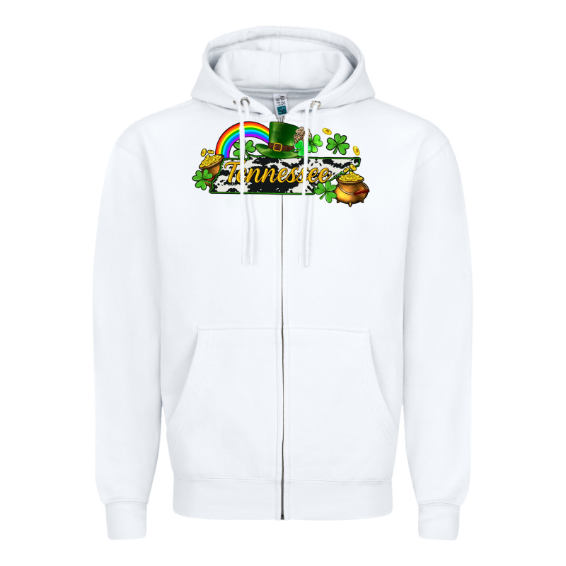 Tennessee Map St. Patrick's Zipper Hoodie by CowGirlArtShop | Teevron