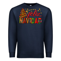 Navy Feliz Navidad With Sombrero Tree Premium Sweatshirt - BundleAndBundleShop