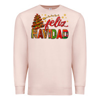 Pale Pink Feliz Navidad With Sombrero Tree Premium Sweatshirt - BundleAndBundleShop