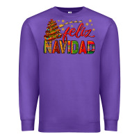 Purple Feliz Navidad With Sombrero Tree Premium Sweatshirt - BundleAndBundleShop