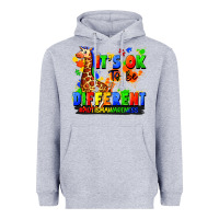 Heather Grey it's ok to be different autism awareness Heavyweight Hoodie - FaDigitalArtStudio