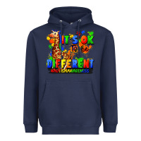 Navy it's ok to be different autism awareness Heavyweight Hoodie - FaDigitalArtStudio