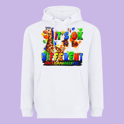 It's Ok To Be Different Autism Awareness Heavyweight Hoodie Designed By Fadigitalartstudio