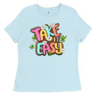 Baby Blue take it easy Ladies Tee - MaliasSmallBusiness