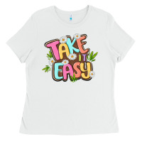 White take it easy Ladies Tee - MaliasSmallBusiness