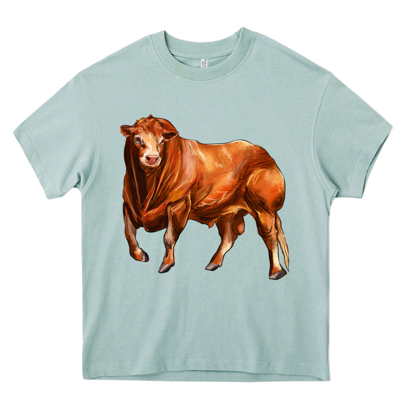 Red Angus Bull Heavy Core Tee by LillyAllenDesigns | Teevron