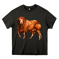 Asphalt red angus bull Heavy Core Tee - LillyAllenDesigns