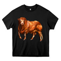 Black red angus bull Heavy Core Tee - LillyAllenDesigns