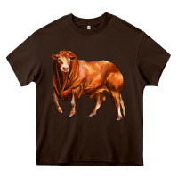 Chocolate Brown red angus bull Heavy Core Tee - LillyAllenDesigns