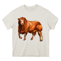 Cream red angus bull Heavy Core Tee - LillyAllenDesigns