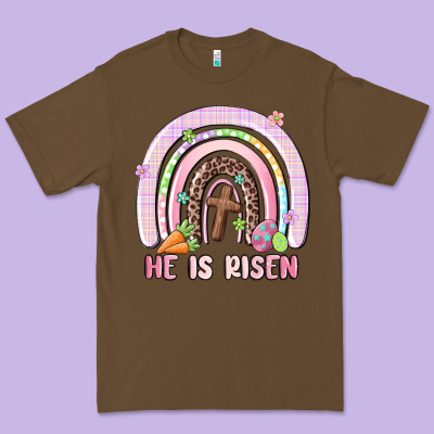 He Is Risen Easter Rainbow Premium Tee Designed By Maliassmallbusiness