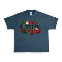 Midnight Navy Santa's Favorite Caregiver Christmas Urban Heavy Tee - LillyAllenDesigns