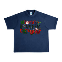 Navy Santa's Favorite Caregiver Christmas Urban Heavy Tee - LillyAllenDesigns