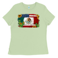 Matcha mexican american flag background Ladies Tee - Jasminsmagicworld