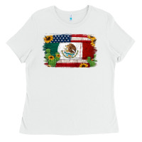 White mexican american flag background Ladies Tee - Jasminsmagicworld