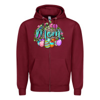 Burgundy Easter Mom  Happy Easter Day Zipper Hoodie - CowGirlArtShop