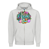 Dove Grey Easter Mom  Happy Easter Day Zipper Hoodie - CowGirlArtShop
