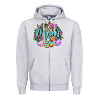 Heather Grey Easter Mom  Happy Easter Day Zipper Hoodie - CowGirlArtShop