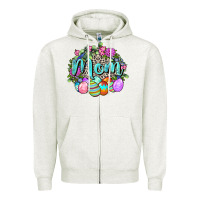 Oatmeal Heather Easter Mom  Happy Easter Day Zipper Hoodie - CowGirlArtShop