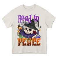 Cream Read in peace Halloween Heavy Core Tee - NancyCooperArtShop