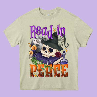 Read In Peace Halloween Heavy Core Tee Designed By Nancycooperartshop
