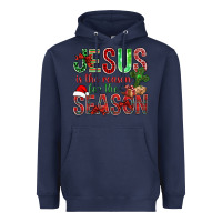 Navy jesus is the reason for the season christmas bbs Heavyweight Hoodie - BundleAndBundleShop