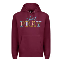 Burgundy Just Pray Premium Hoodie - JahusDesignShop