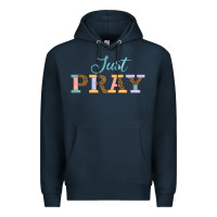 Navy Just Pray Premium Hoodie - JahusDesignShop