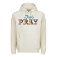Oatmeal Heather Just Pray Premium Hoodie - JahusDesignShop