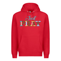 Red Just Pray Premium Hoodie - JahusDesignShop