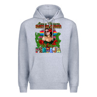 Heather Grey Mexican Chingona Premium Hoodie - FaDigitalArtStudio