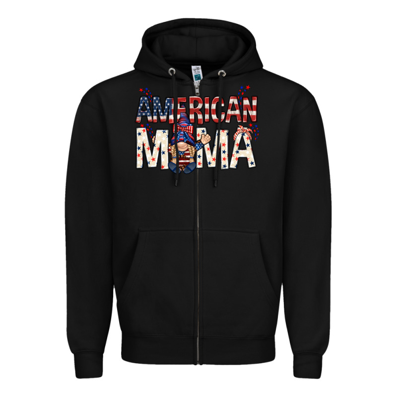 American Mama With Gnome Mothers Day Zipper Hoodie by HowdyJamesFarm | Teevron