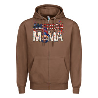 Chestnut American mama with gnome mothers day Zipper Hoodie - HowdyJamesFarm