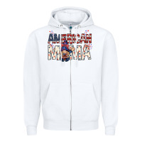 White American mama with gnome mothers day Zipper Hoodie - HowdyJamesFarm