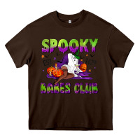 Chocolate Brown Spooky babes club Heavy Core Tee - NancyCooperArtShop