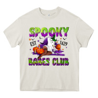 Cream Spooky babes club Heavy Core Tee - NancyCooperArtShop