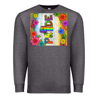Charcoal Heather LGBTQ+ Pride With Flower Tumbler Premium Sweatshirt - BundleAndBundleShop