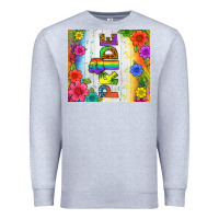 Heather Grey LGBTQ+ Pride With Flower Tumbler Premium Sweatshirt - BundleAndBundleShop