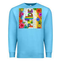 Ocean Blue LGBTQ+ Pride With Flower Tumbler Premium Sweatshirt - BundleAndBundleShop