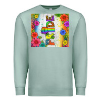 Seafoam LGBTQ+ Pride With Flower Tumbler Premium Sweatshirt - BundleAndBundleShop