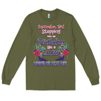 Army Green Womens September Girl Stepping Into My Birthday Long Sleeve Tee - Bettercallsaul