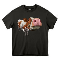 Asphalt cute simmental cow Heavy Core Tee - LillyAllenDesigns