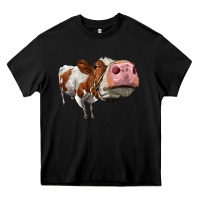 Black cute simmental cow Heavy Core Tee - LillyAllenDesigns