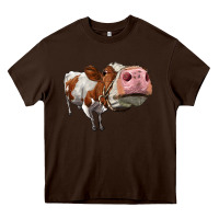 Chocolate Brown cute simmental cow Heavy Core Tee - LillyAllenDesigns