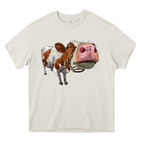 Cream cute simmental cow Heavy Core Tee - LillyAllenDesigns
