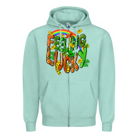 Seafoam St. Patrick's Day Feeling lucky Zipper Hoodie - CowGirlArtShop