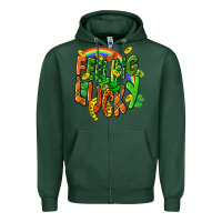 Sports Green St. Patrick's Day Feeling lucky Zipper Hoodie - CowGirlArtShop